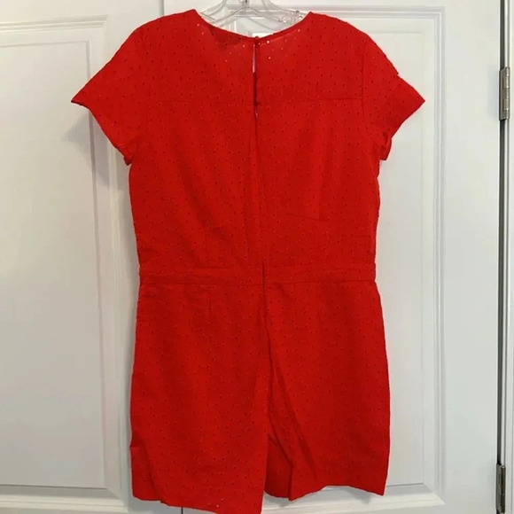 Banana Republic Eyelet Romper Red Glow Size 8 - Picture 3 of 8